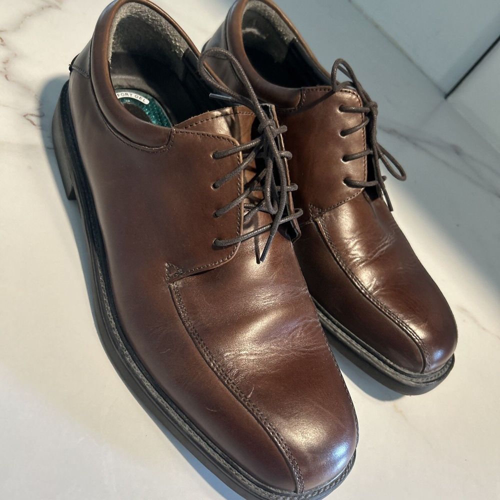 Nunn Bush Comfort Gel‎ Marcell Bicycle Toe Oxford Brown Leather Men's Shoes 9.5M